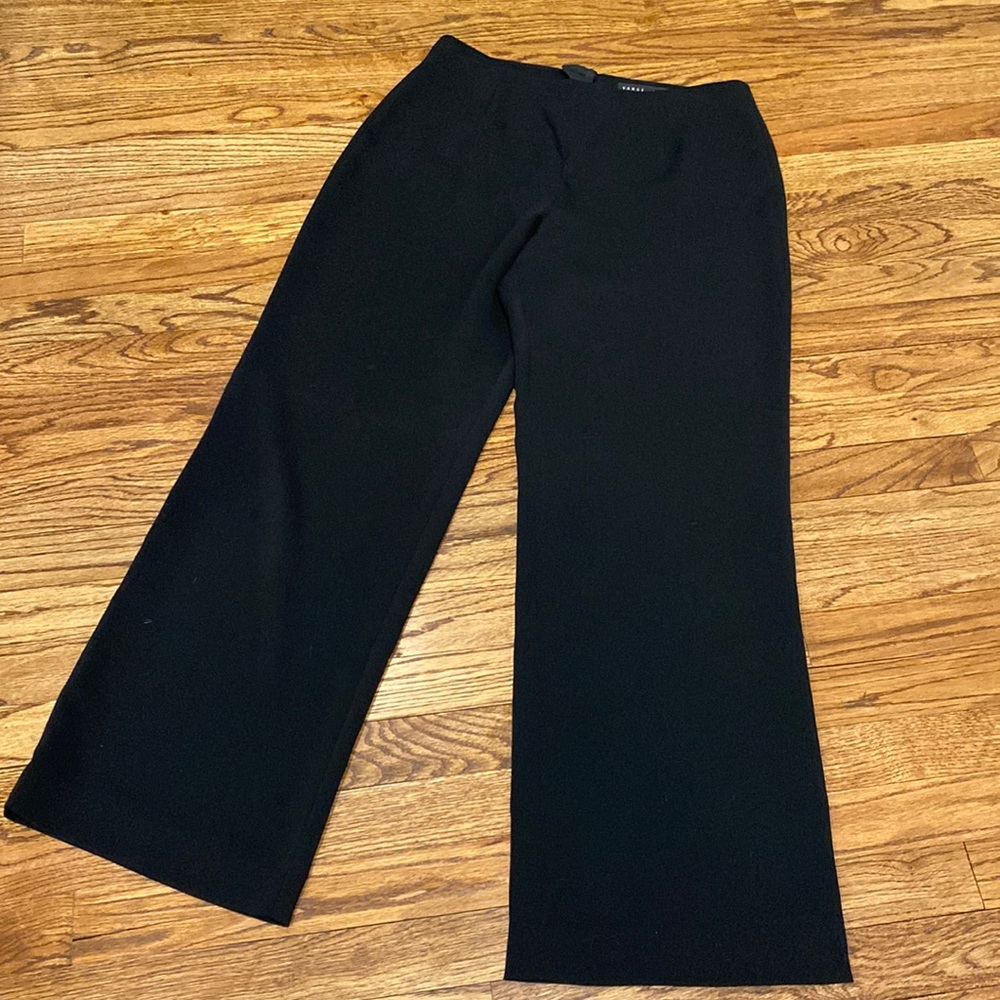 Yansi Flugel work breezy comfort luxury‎ black casual pants wide leg back zip 8